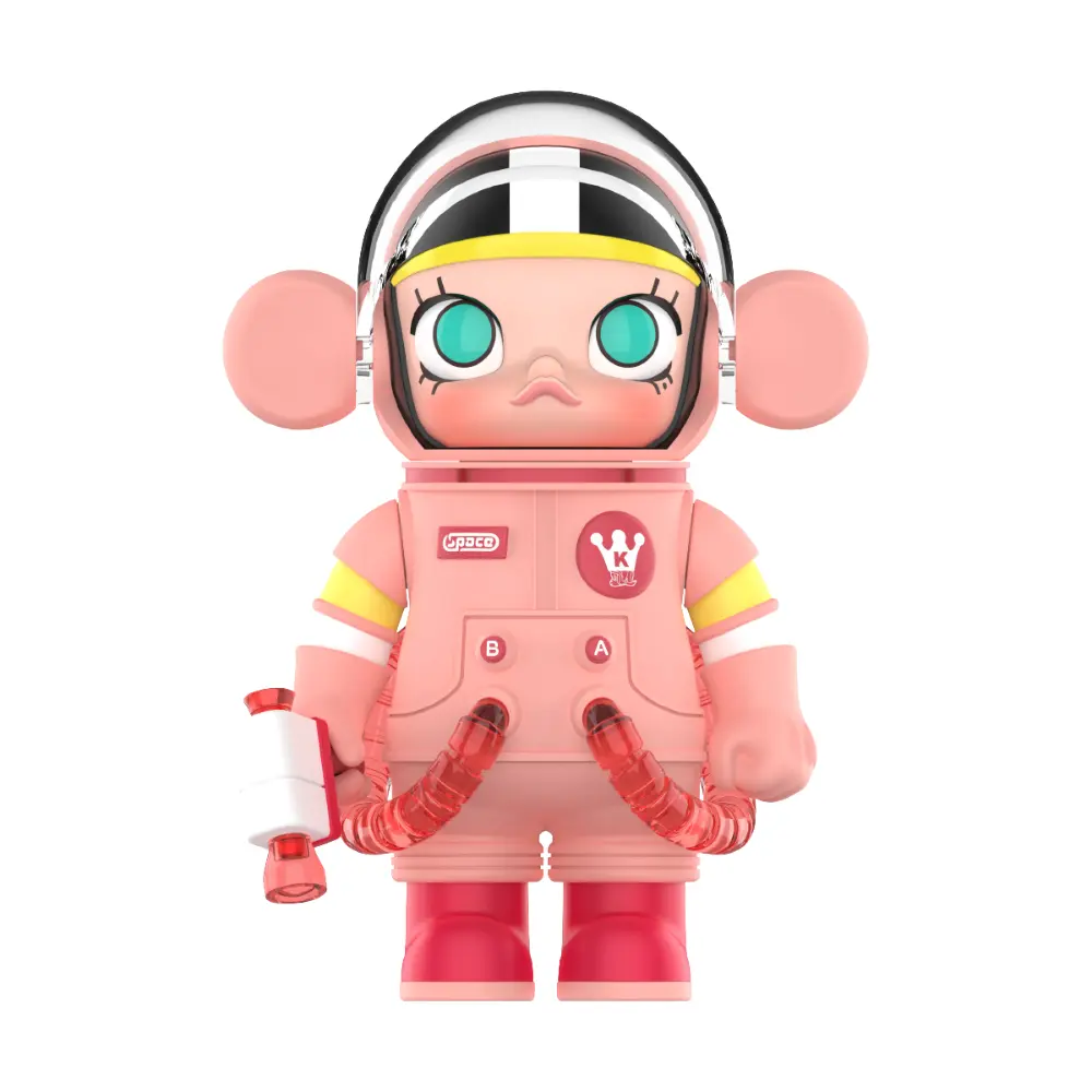 Figurine MEGA SPACE MOLLY 100% Série 3 en combinaison rose avec casque spatial – POP MART