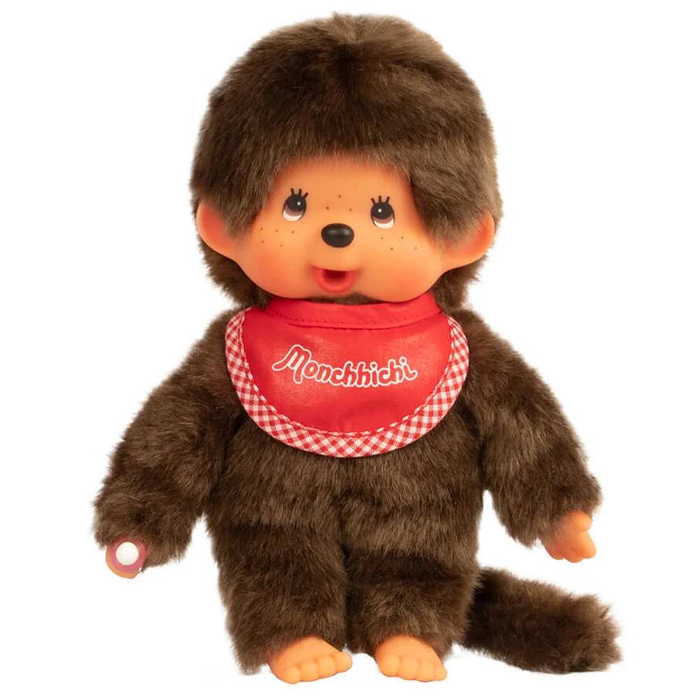 Monchhichi – Peluche Garçon bavoir rouge