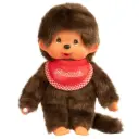 Monchhichi – Peluche Garçon bavoir rouge